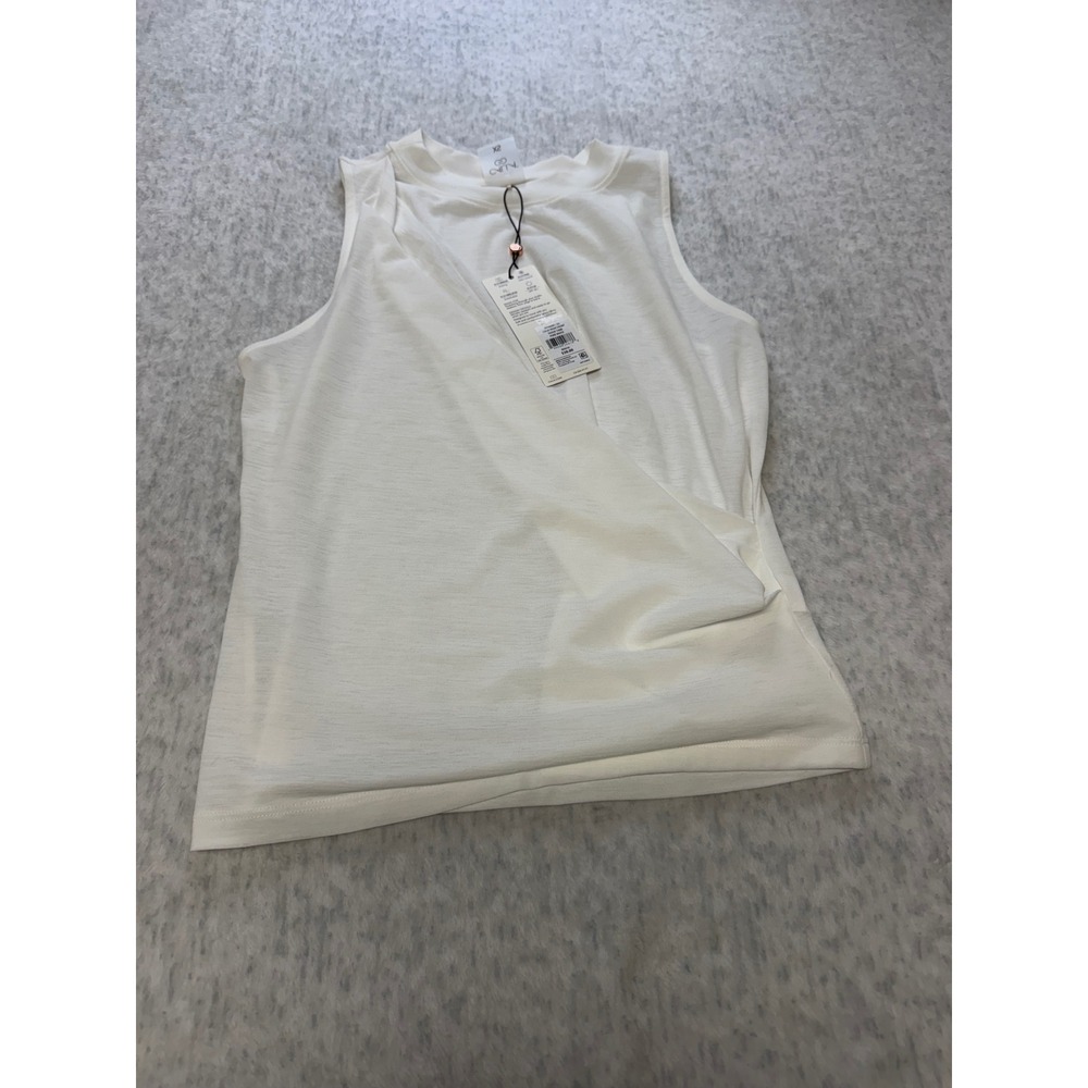 Calia Womens Wrap Front Tissue Tank Pure White XS Performance Yoga Activewear